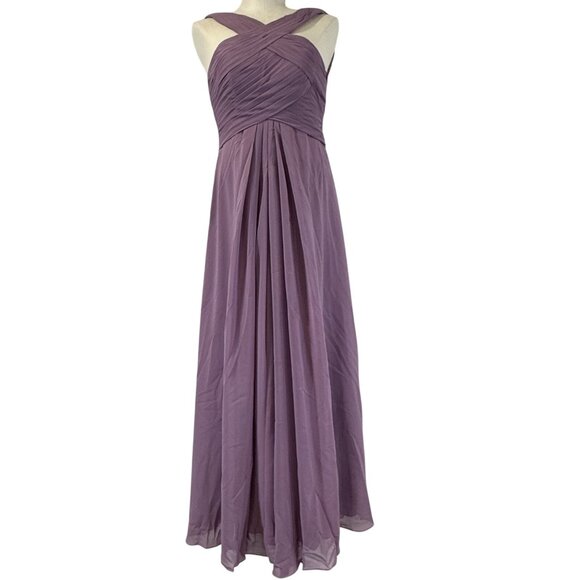 Azazie Dresses & Skirts - Azazie Kaleigh Bridesmaid Pleated Chiffon Dress Full Length Wisteria Custom NWT